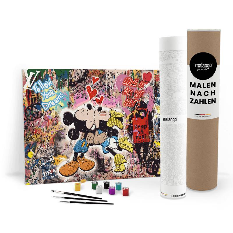 Malen nach Zahlen - MICKEY MEETS BANKSY - LOVE IS ALL WE NEED No. 3 - LIMITED EDITION von malango