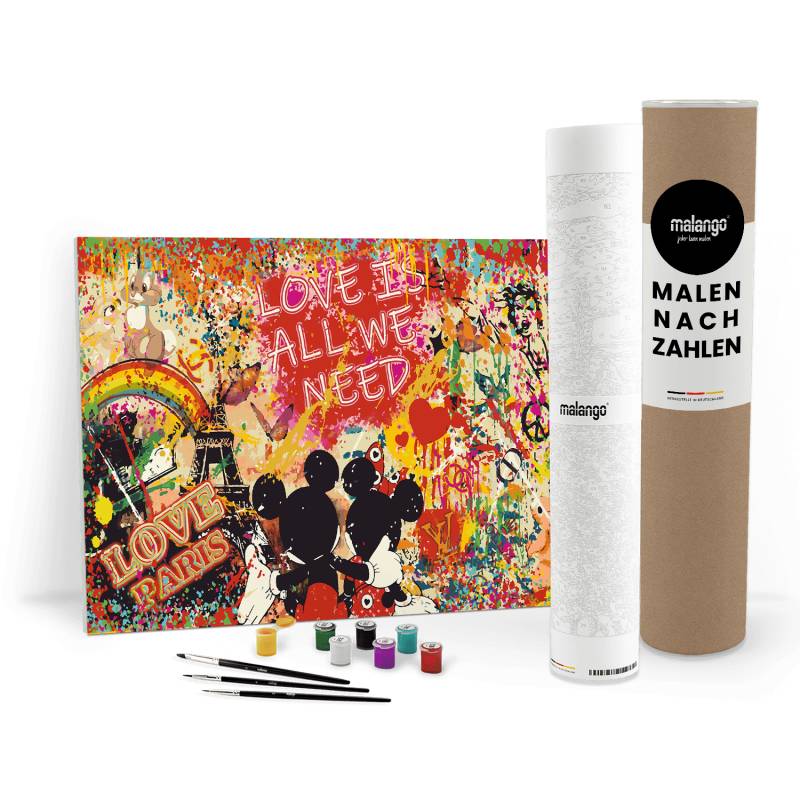 Malen nach Zahlen - MICKEY MEETS BANKSY - LOVE IS ALL WE NEED No. 4 - LIMITED EDITION von malango