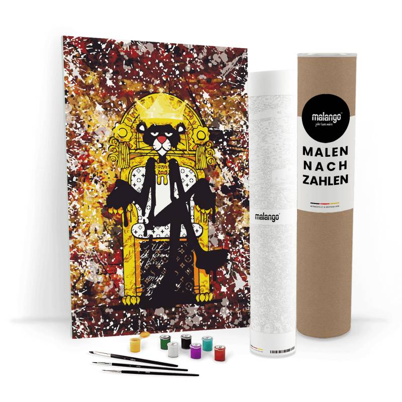 Malen nach Zahlen - PINK PANTHER - BLACK IS KING - LIMITED EDITION von malango