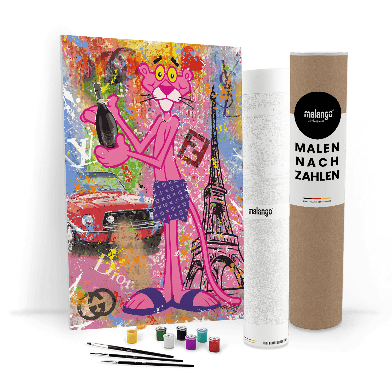 Malen nach Zahlen - PINK PANTHER - CHAMPAGNER IN PARIS - LIMITED EDITION von malango