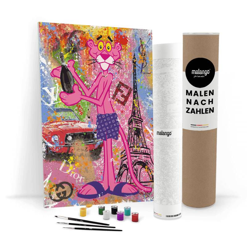 Malen nach Zahlen - PINK PANTHER - CHAMPAGNER IN PARIS - LIMITED EDITION von malango