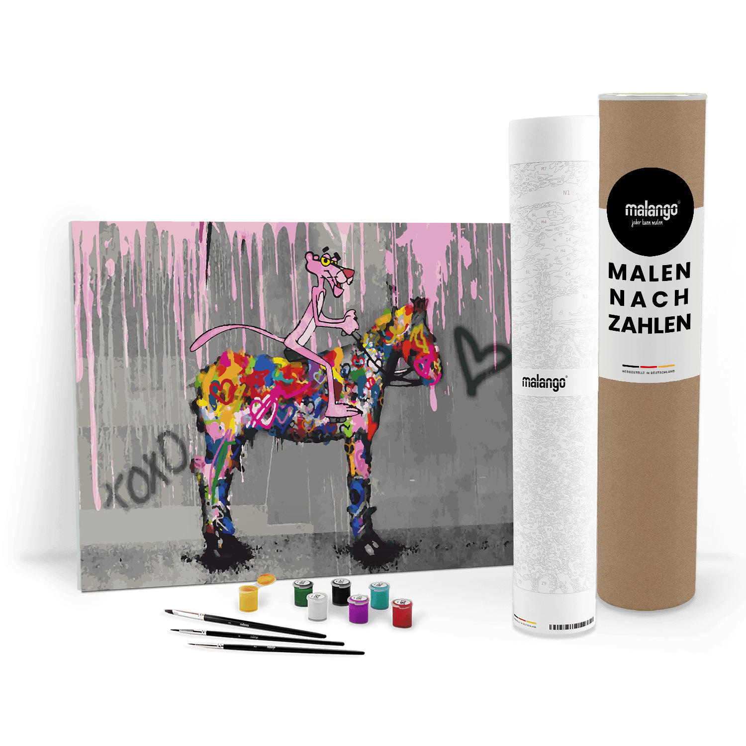 Malen nach Zahlen - PINK PANTHER - LIEBT PFERDE - LIMITED EDITION von malango