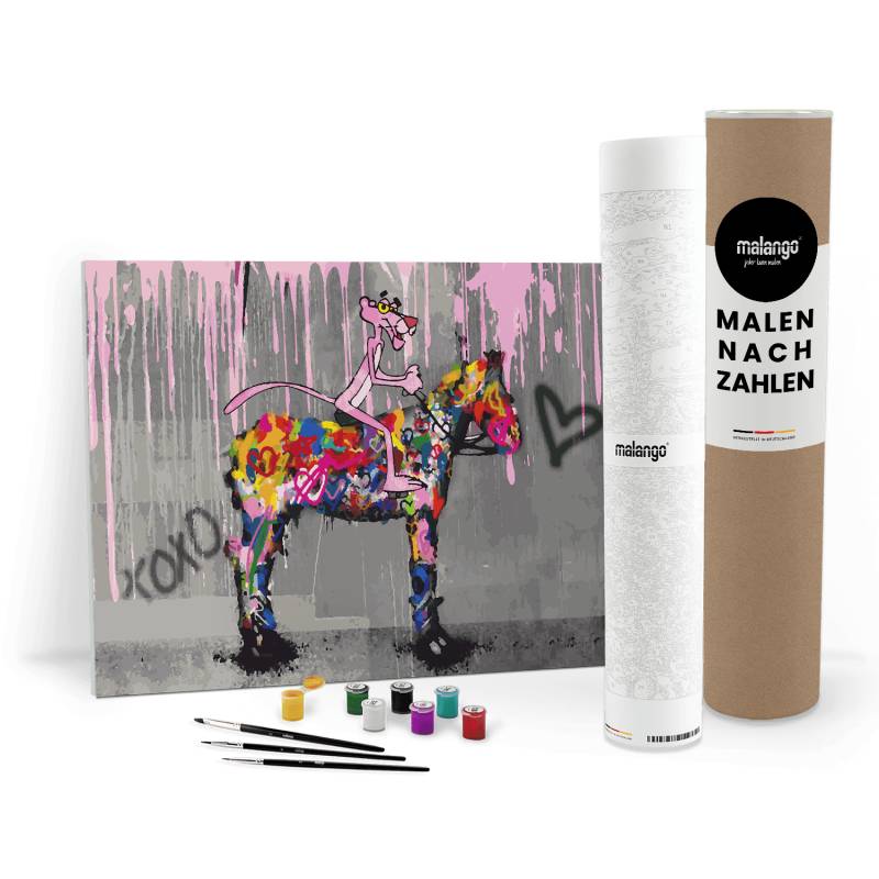 Malen nach Zahlen - PINK PANTHER - LIEBT PFERDE - LIMITED EDITION von malango