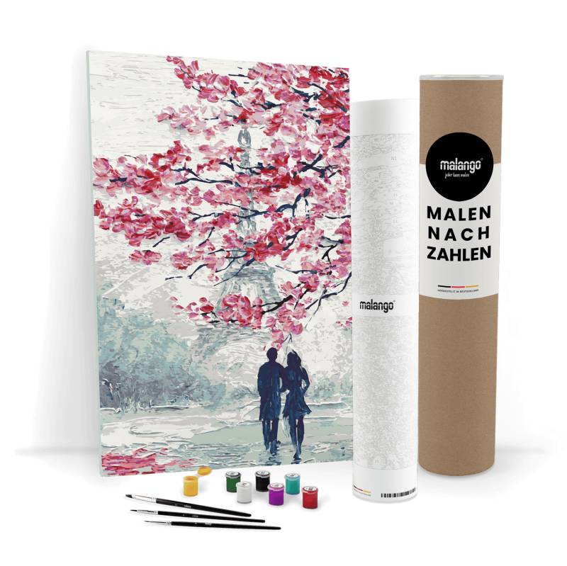 Malen nach Zahlen - Paris "Eifelturm zur Kirschblüte" von malango