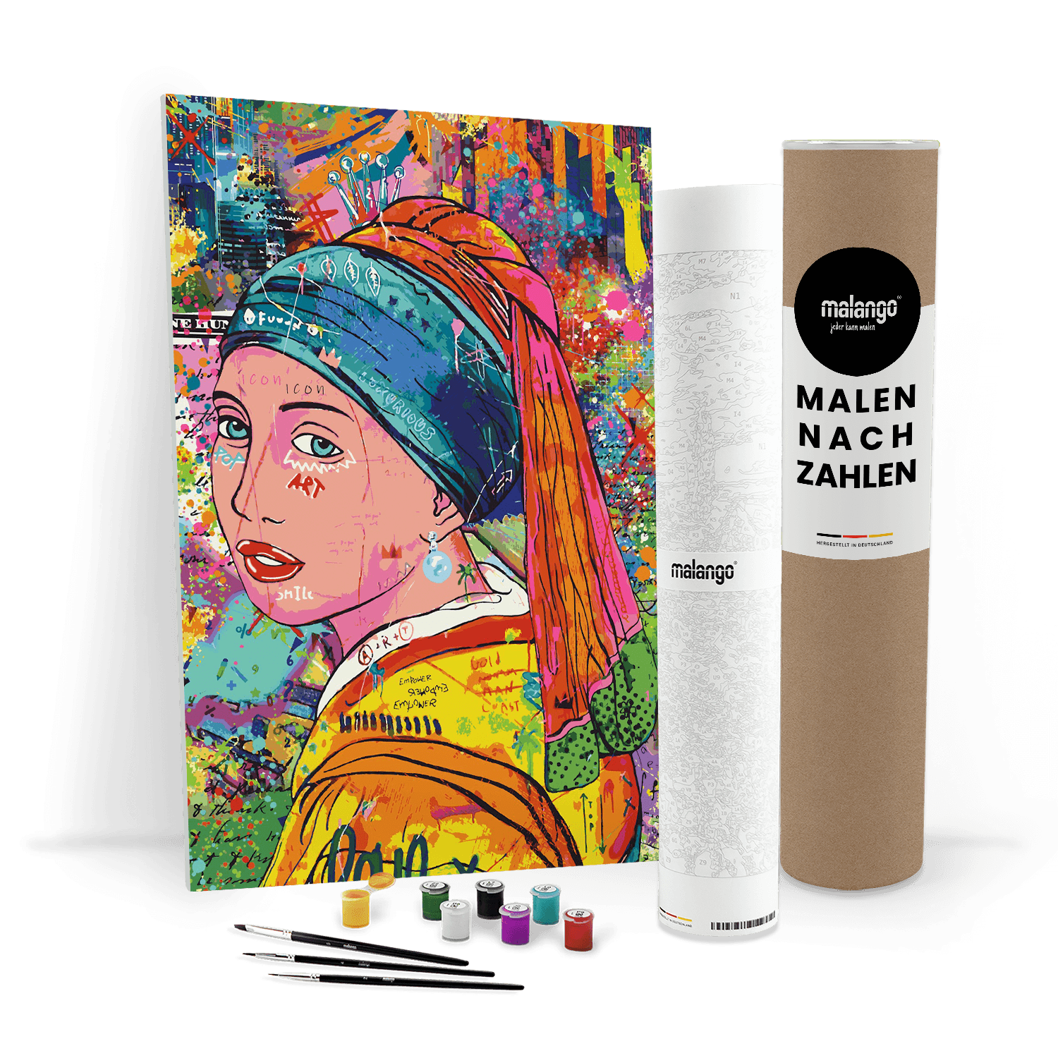 Malen nach Zahlen - VERMEER POP ART - DAS MÄDCHEN MIT DEM PERLENOHRRING - LIMITED EDITION von malango