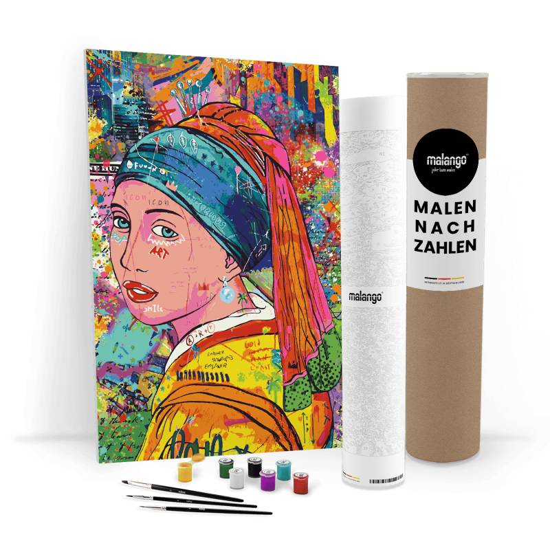 Malen nach Zahlen - VERMEER POP ART - DAS MÄDCHEN MIT DEM PERLENOHRRING - LIMITED EDITION von malango