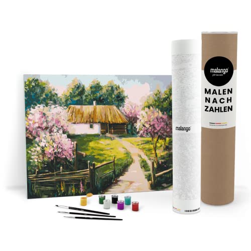 malango Malen nach Zahlen Erwachsene - Landschaft in der Ukraine 60 x 40 cm verschiedene Größen Premium-Malset ohne Rahmen, Hergestellt in unserer Produktion in Deutschland, das perfekte Geschenk von malango