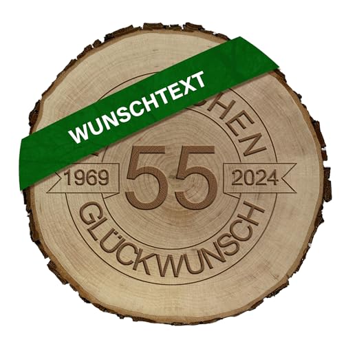 Holzscheibe Wunschtext Jahreszahl | Geschenk zum Geburtstag | Jubiläum | Geburtstag Mann Frau Jahrestag | Echtes Holz | Glückwünsche | Hochzeitstag (Wunschtext) von mamir home