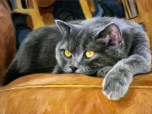 mantianhome Kreuzstich-Set für Erwachsene, Tier, blaue Katze, 11 CT, beliebtes handgefertigtes Stickset für Anfänger, DIY, genaues Muster, gedruckter Kreuzstich-40X50CM mantianhome Kreuzstich-Set für Erwachsene, Tier, blaue Katze, 11 CT, beliebtes handgefertigtes Stickset für Anfänger, DIY, genaues Muster, gedruckter Kreuzstich-40X50CM von mantianhome