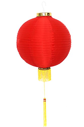 Lampion Dekolampion Fengshui Draht & Seide Fransen rund Asia (Ø40) von markenos