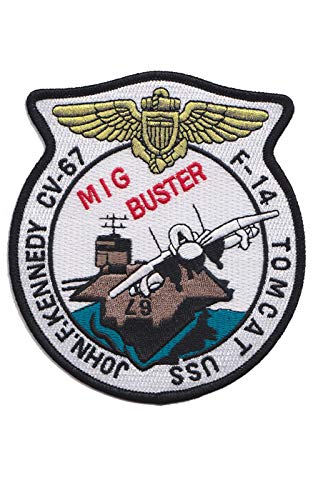 Us Navy USN F 14 Mig Buster Tomcat JFK Cv 67 Hq Patch Abzeichen bestickt zum Aufbügeln von martynastradingofficial