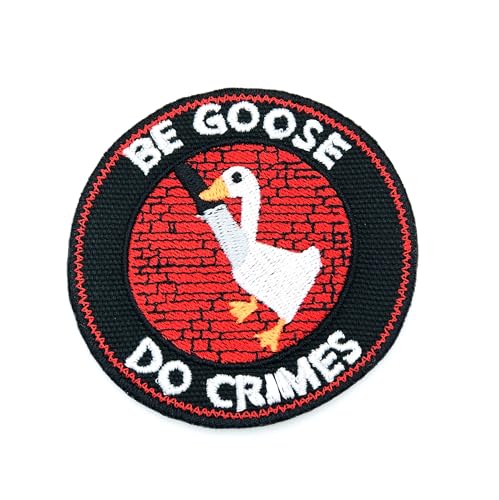 Be Goose Do Crimes Patch Aufnäher – Abzeichen zum Aufnähen oder Aufbügeln – trendiges Modeaccessoire – einzigartiges dekoratives Logo für Jacken, Jeans und Taschen – Vintage – Bekleidung von martytradingOfficial