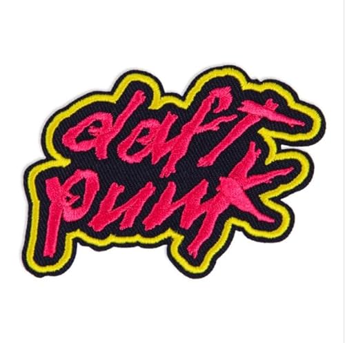 Daft Punk Patch Aufnäher – Abzeichen zum Aufnähen oder Aufbügeln – trendiges Modeaccessoire – einzigartiges dekoratives Logo für Jacken, Jeans und Taschen – Vintage – Bekleidung von martytradingOfficial