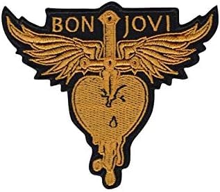 Bon Jovi Rockband Gold Aufnäher Besticktes Patch zum Aufbügeln Applique von martytradingofficial