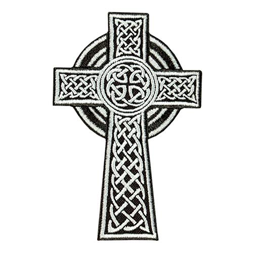 Celtic Cross Patch, Irish Christian Religious Emblem, Celtic Knot Embroidered Iron On Patch, Size:6.6 cm x 10.2 cm von martytradingofficial