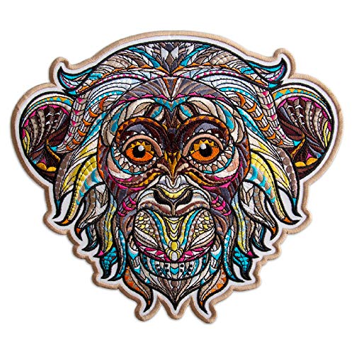 Creative Monkey bestickter großer Aufnäher zum Aufbügeln, 30,5 x 26,4 cm von martytradingofficial