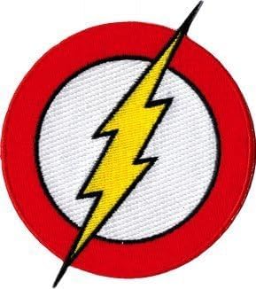 Das Flash - Classic Lightning Bolt Logo - gesticktes Eisen auf oder Patch-Applique-Aufnäher zum Aufnähen von martytradingofficial