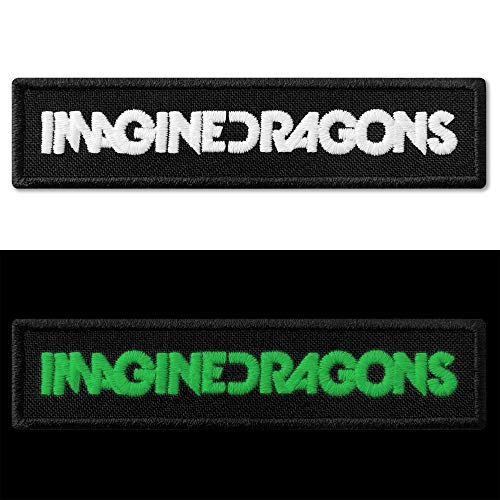 Dragons Music Rock Band bestickter Glow Patch zum Aufbügeln (10,16 cm x 2,29 cm) von martytradingofficial