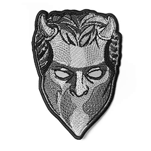 Embrosoft Ghost Band Nameless Ghoul Gray Mask Embroidered Patch - Pack of 1 Heavy Metal Embroidery Emblem - Iron On and Sew On Applique Patch for Biker - 6.9 cmx10.2 cm von martytradingofficial