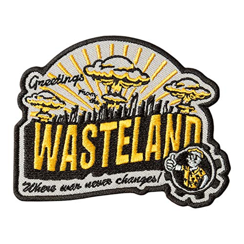 Game Patch Greetings from The Wasteland – Gestickte Spiele Abzeichen Applikation – Bügelbilder – Größe: 9,9 x 7,9 cm von martytradingofficial