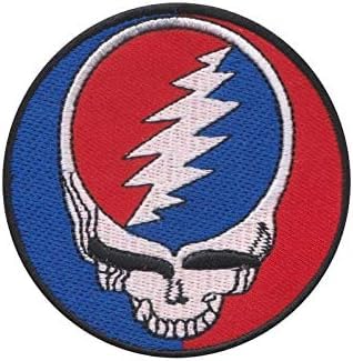 Grateful Dead Skull Rose Round Aufnäher Besticktes Patch zum Aufbügeln Applique von martytradingofficial