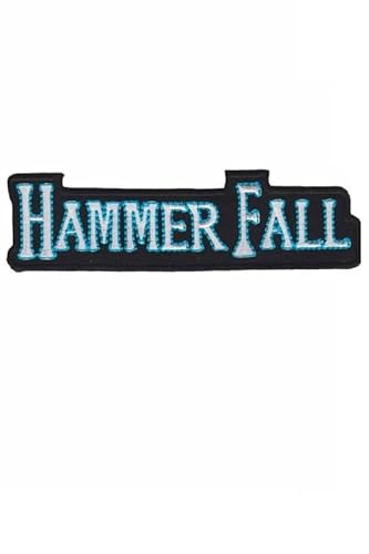 Hammerfall - blue silver -Power-Metal-Band Aufnäher Besticktes Patch zum Aufbügeln Applique Souvenir Zubehör von martytradingofficial