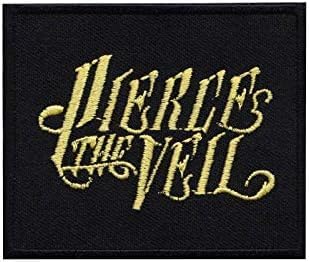 martytradingofficial Pierce The Veil Post Hardcore Band Aufnäher Besticktes Patch zum Aufbügeln Applique - Schwarz - 10cm - Baumwolle - Gothic - Musik - Iron-On - Patch von martytradingofficial