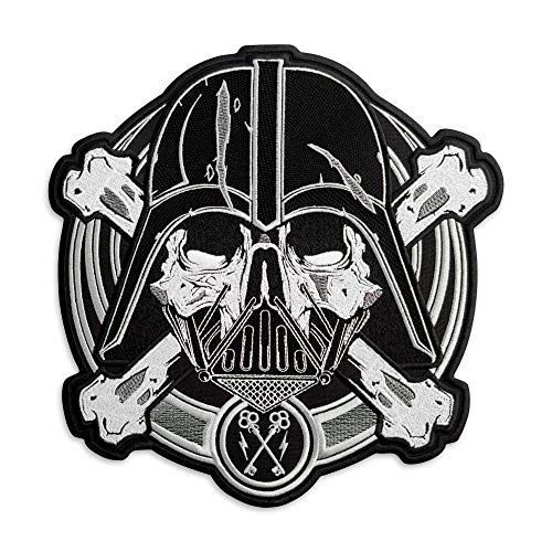 Star Darth Vader (Anakin Skywalker) Piratenschädel bestickter Aufnäher zum Aufbügeln (24,4 x 25,4 cm) von martytradingofficial