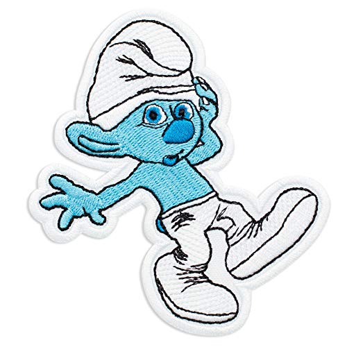 The Smurfs Clumsy Film Cartoon Comics bestickter Aufnäher zum Aufbügeln (8,9 x 9,7 cm) von martytradingofficial