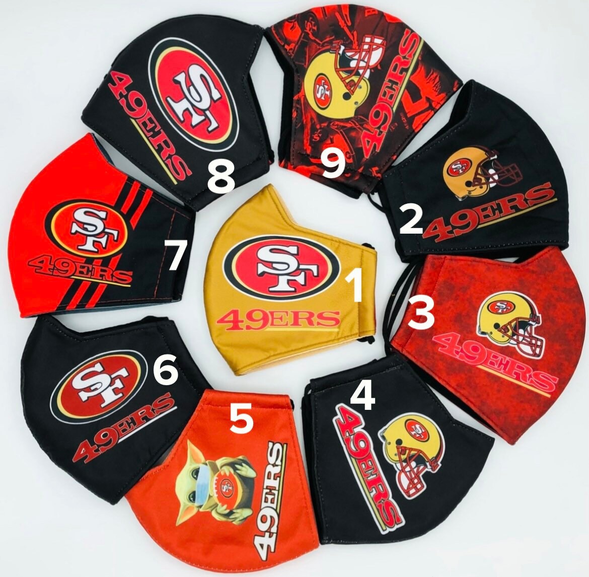 Nfl San Francisco 49Ers Hochwertige Gesichtsmaske, Sf Gesichtsmaske Für Erwachsene, Nfl-Gesichtsmaske, Sportgesichtsmaske von maskzitupshop