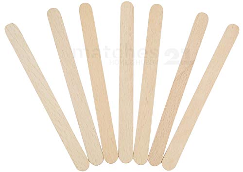 matches21 Holzspatel Holzstäbchen Eisstiele Bastelholz Spatel Holz zum Basteln 100 STK. naturbelassen je 150x18x2 mm von matches21 HOME & HOBBY