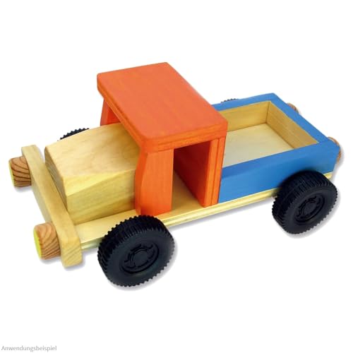 matches21 Lastwagen LKW Laster Holz Bausatz f. Kinder Werkset Bastelset Holzbausatz ab ab 8 Jahren von matches21 HOME & HOBBY