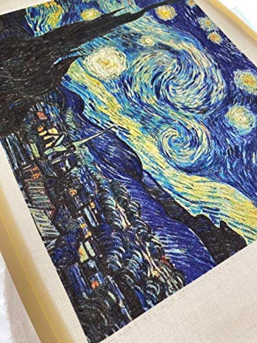 7 Stück 20 x 25 cm Baumwoll-Twill-Stoff bedruckt mit Van Gogh Baumwoll-Twill-Stoff zum Nähen, Köperstoff für die Herstellung von Taschen, Quilten, Wanddekoration, Baumwolle DIY Nähmaterialien Stoff von Max Stitch