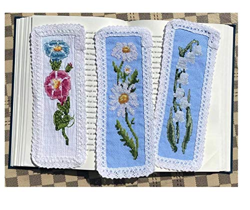 7 Stück Kreuzstich-Lesezeichen, 14 Karat DIY Blumen Kreuzstich Lesezeichen von max stitch design