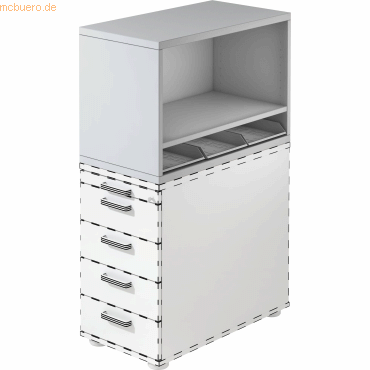 mcbuero.de Containeraufsatz BxTxH 42,8x80x53cm Grau von mcbuero.de