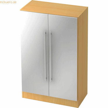 mcbuero.de Schrank Solid 3OH BxTxH 80x42x127cm Griff RE Buche/Silber von mcbuero.de