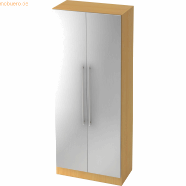 mcbuero.de Schrank Solid 5OH BxTxH 80x42x200,4cm Griff RE Buche/Silber von mcbuero.de