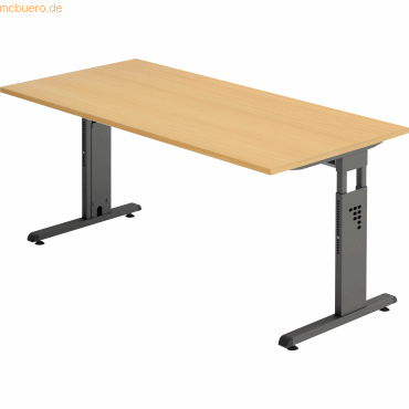 mcbuero.de Schreibtisch VOS16/6/G C-Fuß 160x80cm buche/graphit mcbuero.de Schreibtisch VOS16/6/G C-Fuß 160x80cm buche/graphit von mcbuero.de