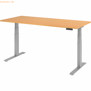 mcbuero.de Sitz-Steh-Schreibtisch elektrisch 180x80cm Buche/Silber von mcbuero.de