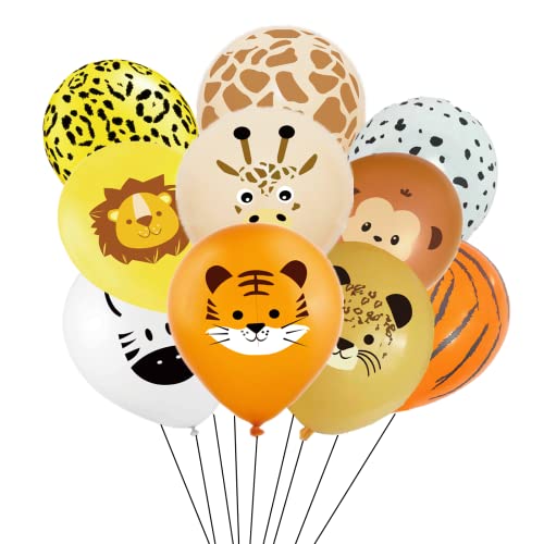 Dschungel-Adventure-Tierballons - 10 12-Zoll-Latex-Tierballons für Geburtstagsfeier mit Dschungel-Animal-Themen von mciskin