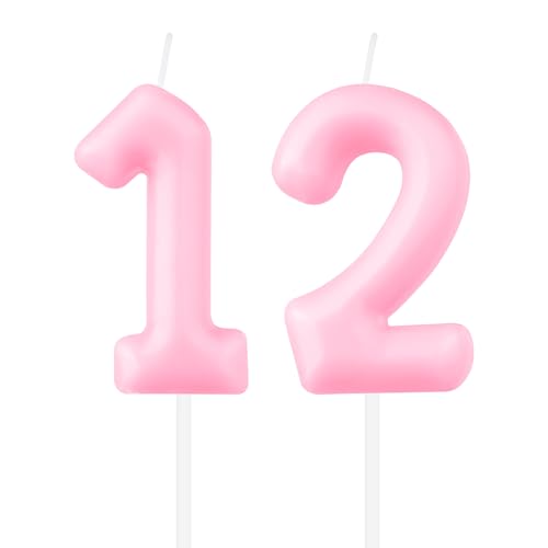 Macaron-Zahlen-Geburtstagskerzen, Pastellrosa, 12. Geburtstag, Macaron-Rosa, Zahl 12, Kerze für Kuchen, Macaron-Kuchenkerzen, Kuchendekoration für Mädchen, Jungen, 12. Geburtstag, Dekoration, Macaron-Zahlen-Geburtstagskerzen, Pastellrosa, 12. Geburtstag, Macaron-Rosa, Zahl 12, Kerze für Kuchen, Macaron-Kuchenkerzen, Kuchendekoration für Mädchen, Jungen, 12. Geburtstag, Dekoration, von mciskin