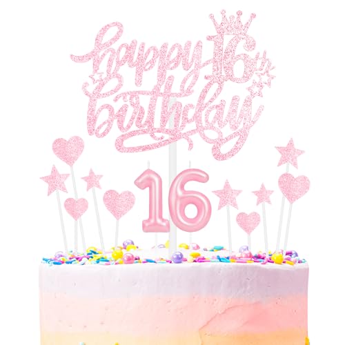 mciskin Rosa Geburtstagskerzen,Zahl 16 Kerzen für Kuchen, Rosa 16th Kuchen Toppers, Mädchen Jungen 16th Geburtstag Dekorationenfür Mädchen Jungen Geburtstagsparty Dekor mciskin Rosa Geburtstagskerzen,Zahl 16 Kerzen für Kuchen, Rosa 16th Kuchen Toppers, Mädchen Jungen 16th Geburtstag Dekorationenfür Mädchen Jungen Geburtstagsparty Dekor von mciskin