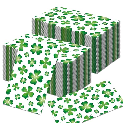 St. Patrick's Party-Servietten, irische Papierservietten, Cocktail-Servietten, Dinner-Servietten, weiche vierblättrige Kleeblatt-Papierservietten, Partygeschirr für St. Patrick's von mciskin