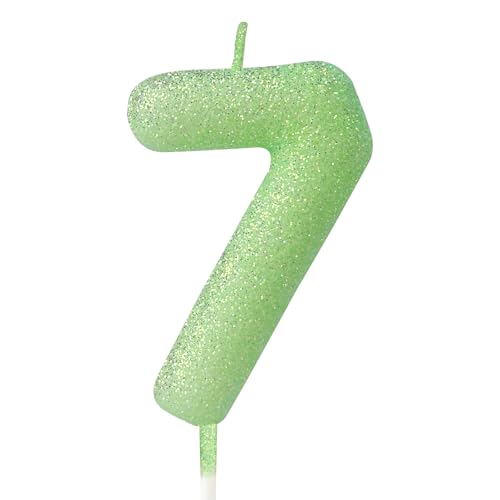 mciskin Fluoreszierende grüne Kerzen für Kuchen, glitzernde Macaron-Kerzen, 7. Geburtstag, Mädchen, Jungen, fluoreszierende grüne Kuchendekoration für Party, Babyparty, Hochzeitszubehör mciskin Fluoreszierende grüne Kerzen für Kuchen, glitzernde Macaron-Kerzen, 7. Geburtstag, Mädchen, Jungen, fluoreszierende grüne Kuchendekoration für Party, Babyparty, Hochzeitszubehör von mciskin