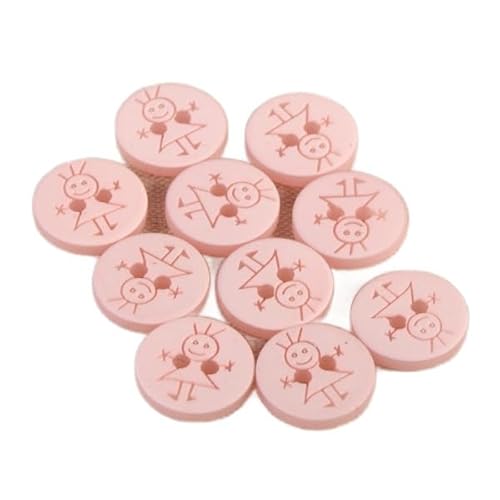 Knöpfe, 2 Löcher, Mädchen, 15 mm, Rosa, 6 Stück von MDC