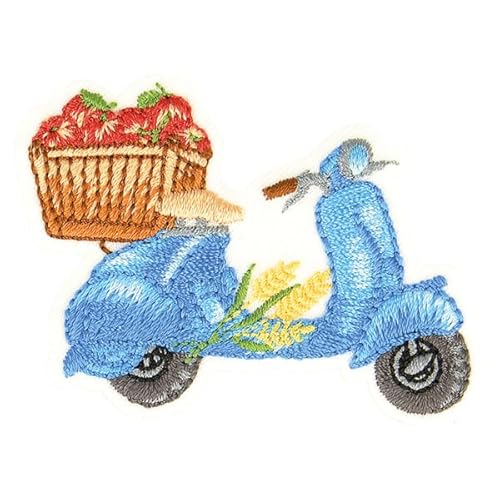 mdc Aufnäher Bügelbild Aufbügler Iron on Patches Applikation Herbst Vespa Fruits 5cm x 4cm von mdc