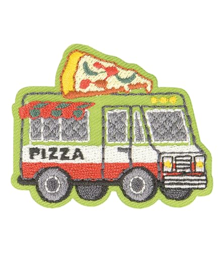 mdc Aufnäher zum Aufbügeln, Food Truck Pizza, 4,5 cm x 3,5 cm von mdc