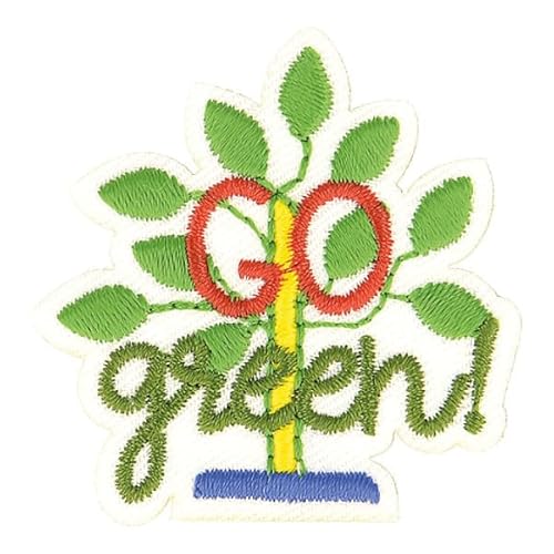 mdc Aufnäher zum Aufbügeln, umweltfreundlich, Bio-Stoff, Go Green, 7 x 5 cm, 3 Stück von mdc