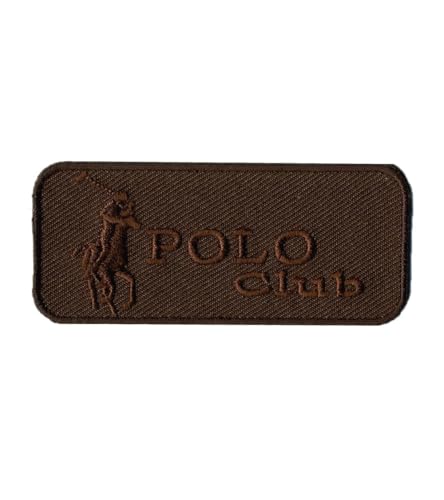 MEDIAC Aufnäher Polo Club braun zum Aufbügeln, 7 cm x 3 cm, 3 Stück von MEDIAC