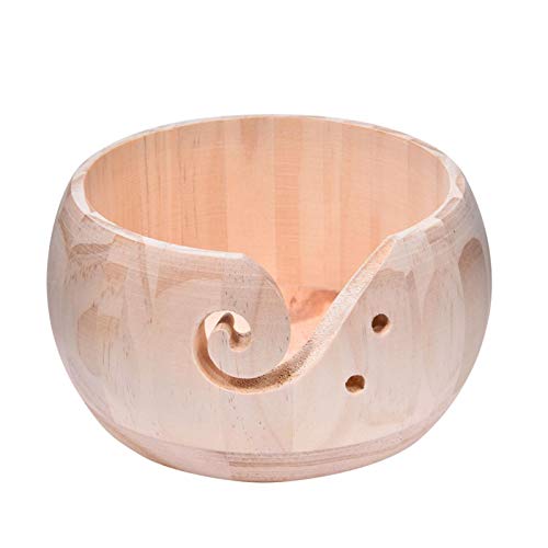 meetgre 17x8cm Holzgarnschale, DIY Graffiti Wolle Round Holder Organizer Zum Stricken Häkeln, Home Handarbeit Garn Aufbewahrungsschale, Crafted Holz Webfaden Schüssel von meetgre